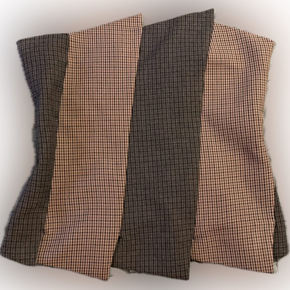 Zara Men's Two-Tone Houndstooth strapless top in Brown & Black
